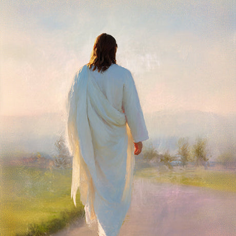 christian painting of jesus in pastel colors
