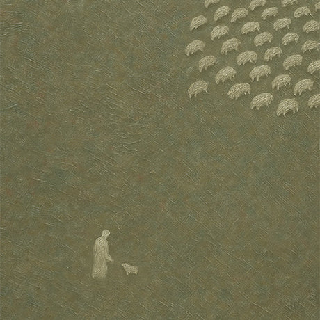 Painting of jesus christ in minimalist christian art style