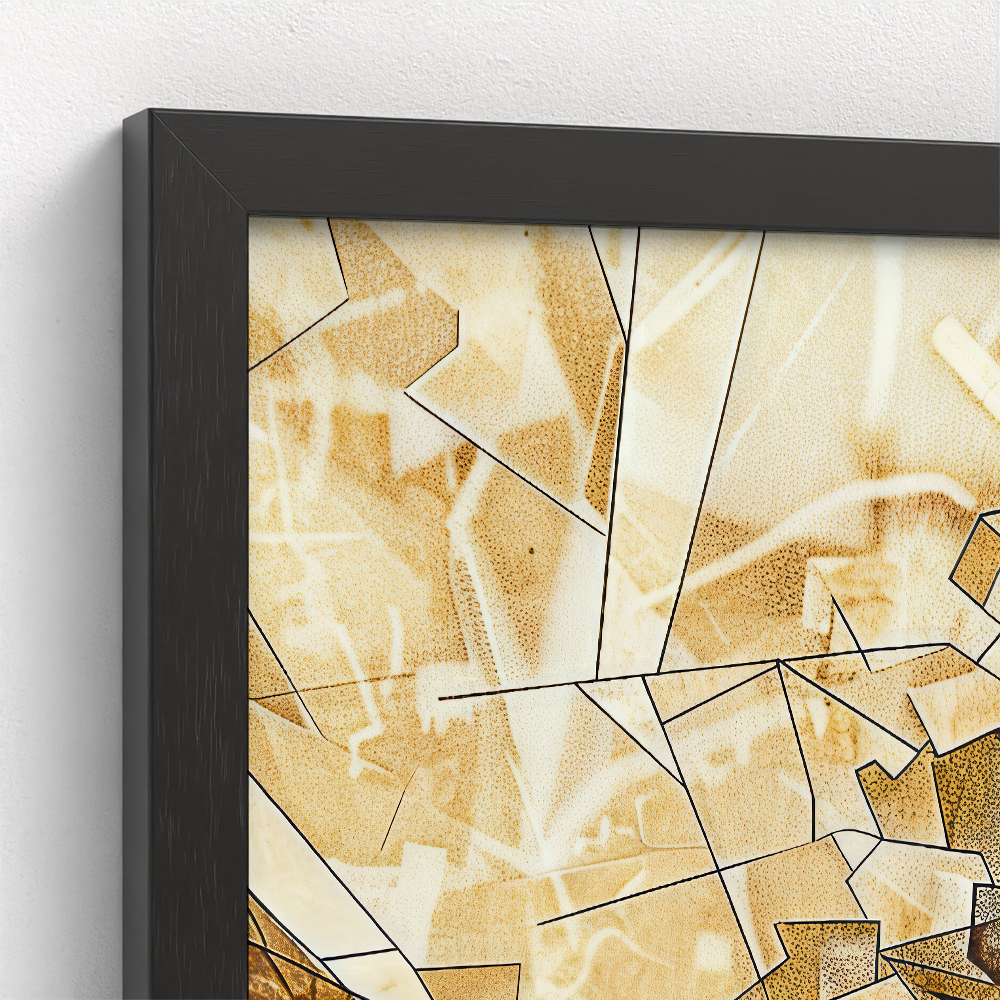 close-up of black frame intensifying the emotional and visual weight of the artwork