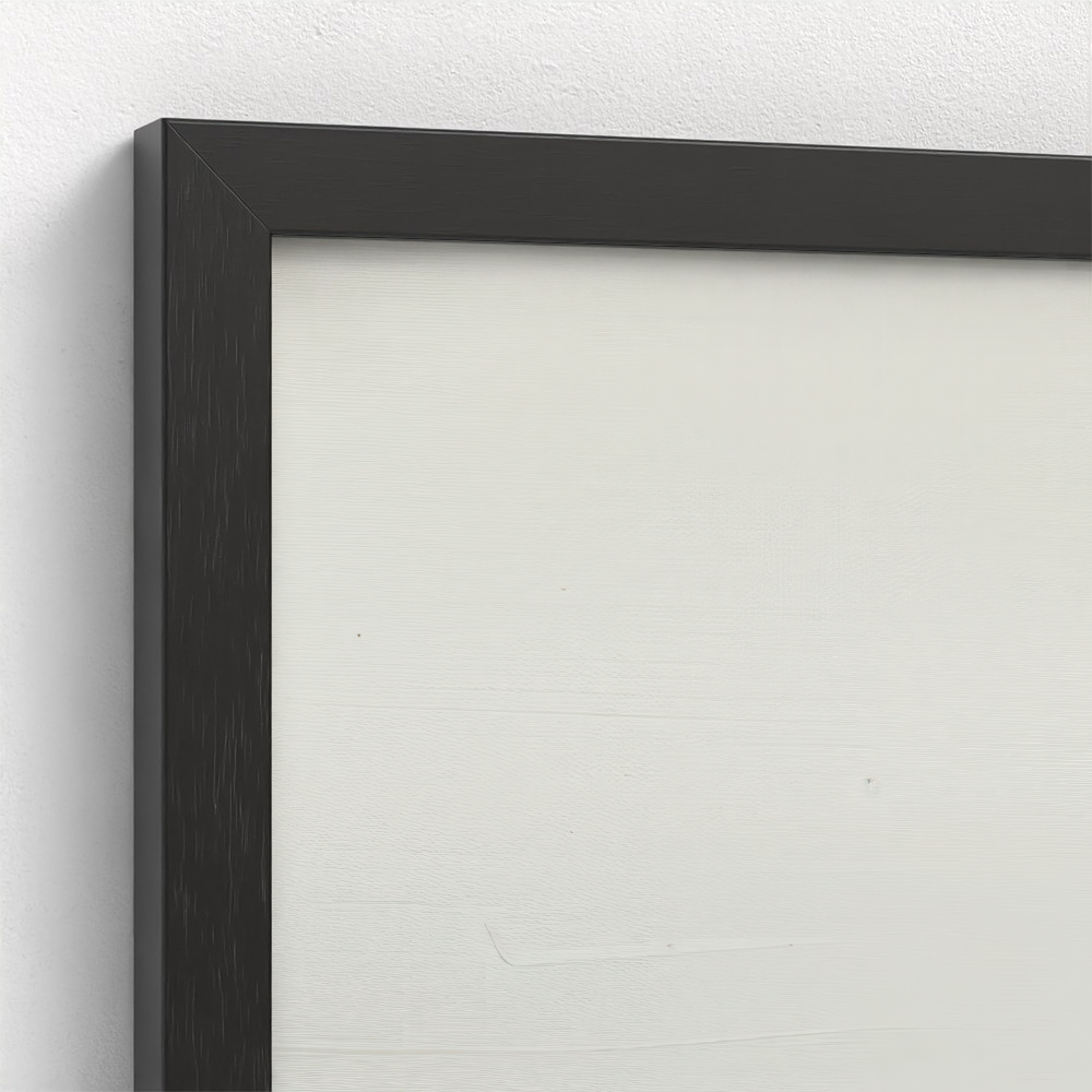 close-up of black frame intensifying the simplicity and silhouette of Jesus in the vast space.