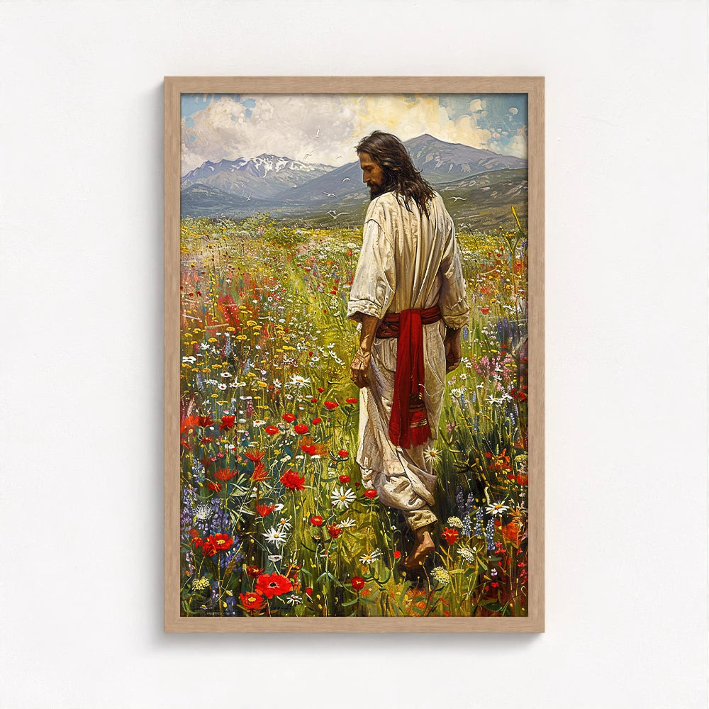 Jesus Christ Artwork - Serenity in the Meadow