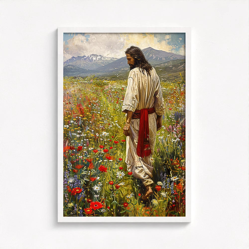Jesus Christ Artwork - Serenity in the Meadow