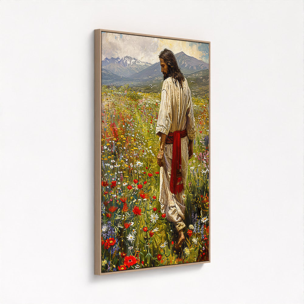 Jesus Christ Artwork - Serenity in the Meadow