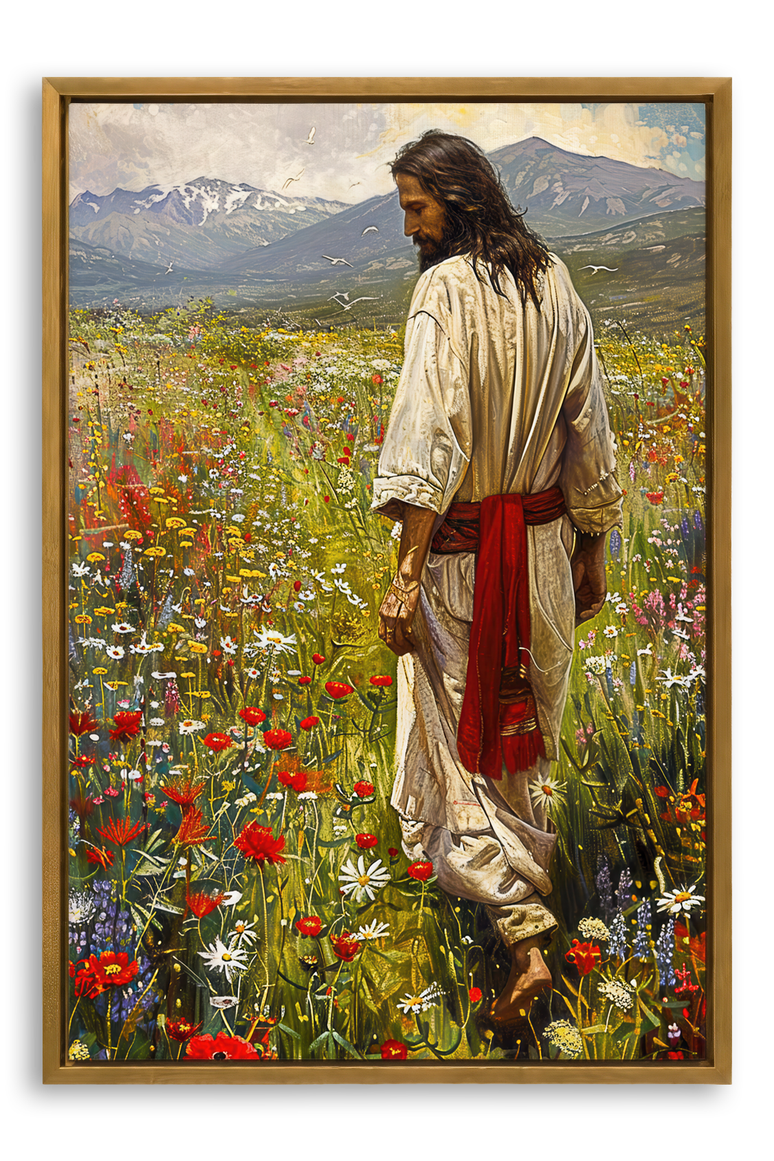 Jesus Christ Artwork - Serenity in the Meadow